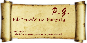 Pórszász Gergely névjegykártya