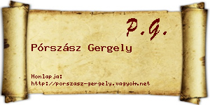 Pórszász Gergely névjegykártya