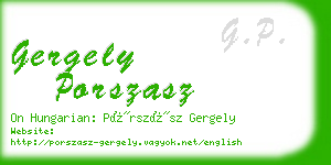 gergely porszasz business card